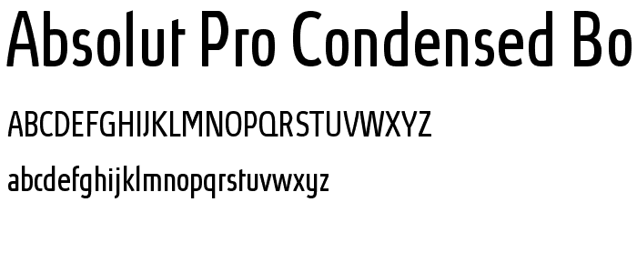 Absolut Pro Condensed Book reduced font